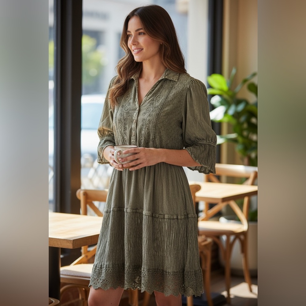 YOUNG THREADS BOHO LACE DRESS